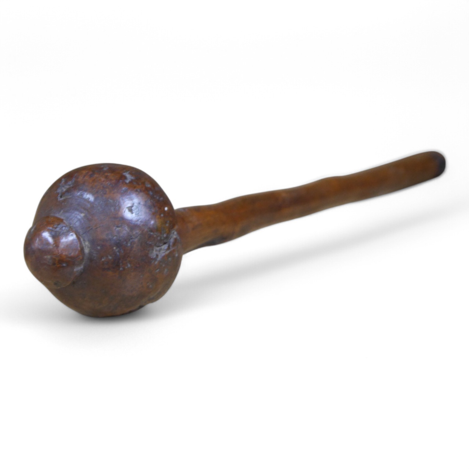 An African hardwood throwing club, Knobkerrie, 35cm in length. Condition - good